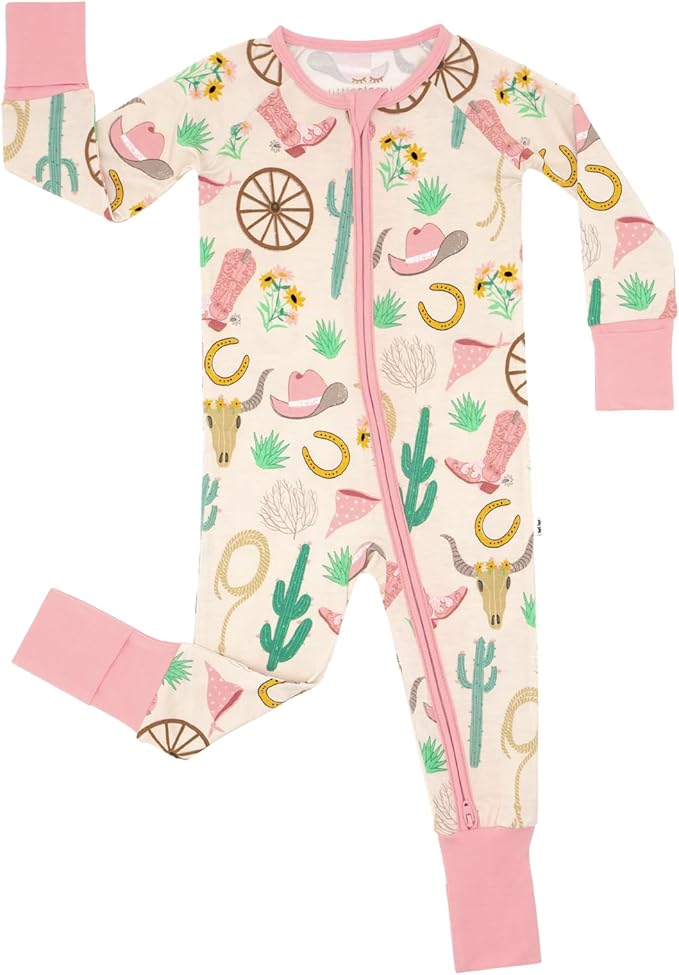 Little Sleepies Baby Pajamas, Pink Ready to Rodeo, 3-6 months