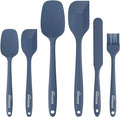 NileHome Silicone Spatula Set, 6 Packs Food Grade Kitchen Utensils with Silicone Brush Heat Resistant BPA-free Rubber Spatula for Scraping, Baking, Cooking, Mixing, Haze blue