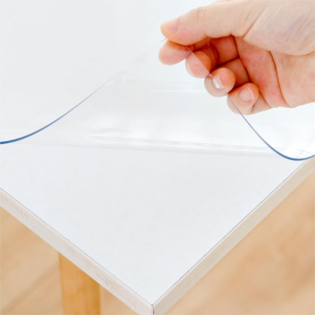 Eisdroma 42 x 84 Inch Clear Table Cover Protector, Clear Table Protector for Dining Room Table, 1.5mm Plastic Table Cover, Waterproof Table Pad for Kitchen, Office
