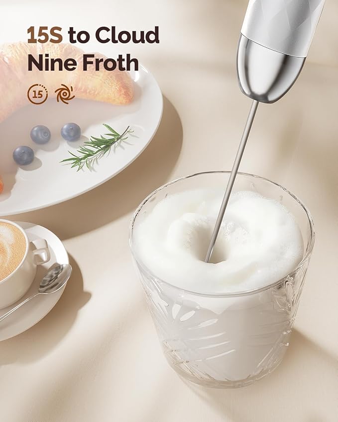Maestri House LunaFro 2.0 Rechargeable Milk Frother, Stepless Speed Control