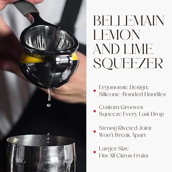 Bellemain Metal Lemon Squeezer, Stainless Steel Citrus Juicer, black