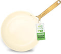 NutriChef 10 Inch Ceramic Coated Frying Pan - Non Stick Skillets with Titanium Handle, Durable Ceramic Omelette Pan, Easy to Clean, PFOA Free