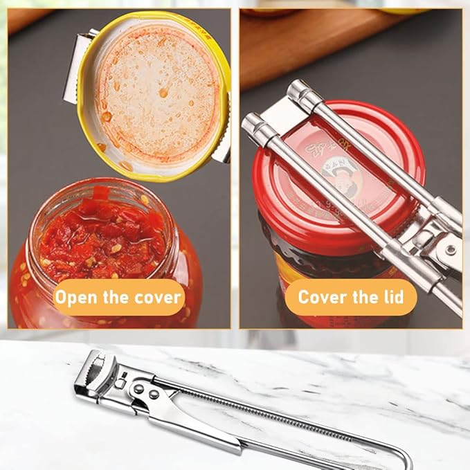 Fiopet Adjustable Multifunctional Stainless Steel Can Opener, 2023 New Stainless Steel Can Opener Bottle Jar Lid Gripper Household Kitchen Tool, Manual Jar Bottle Opener Kitchen Accessories (3 Pcs)