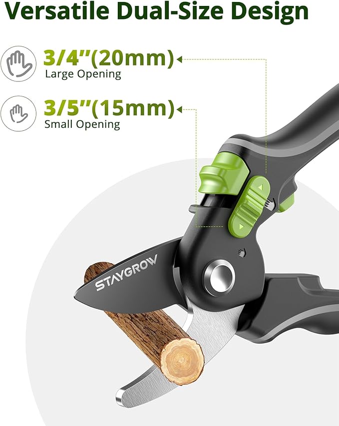 STAYGROW 8.5" Pruning Shears for Gardening SK5 Sharp Garden Shears