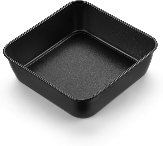 E-far 6 Inch Square Cake Pan, Nonstick Small Baking Pan for Brownie Bread