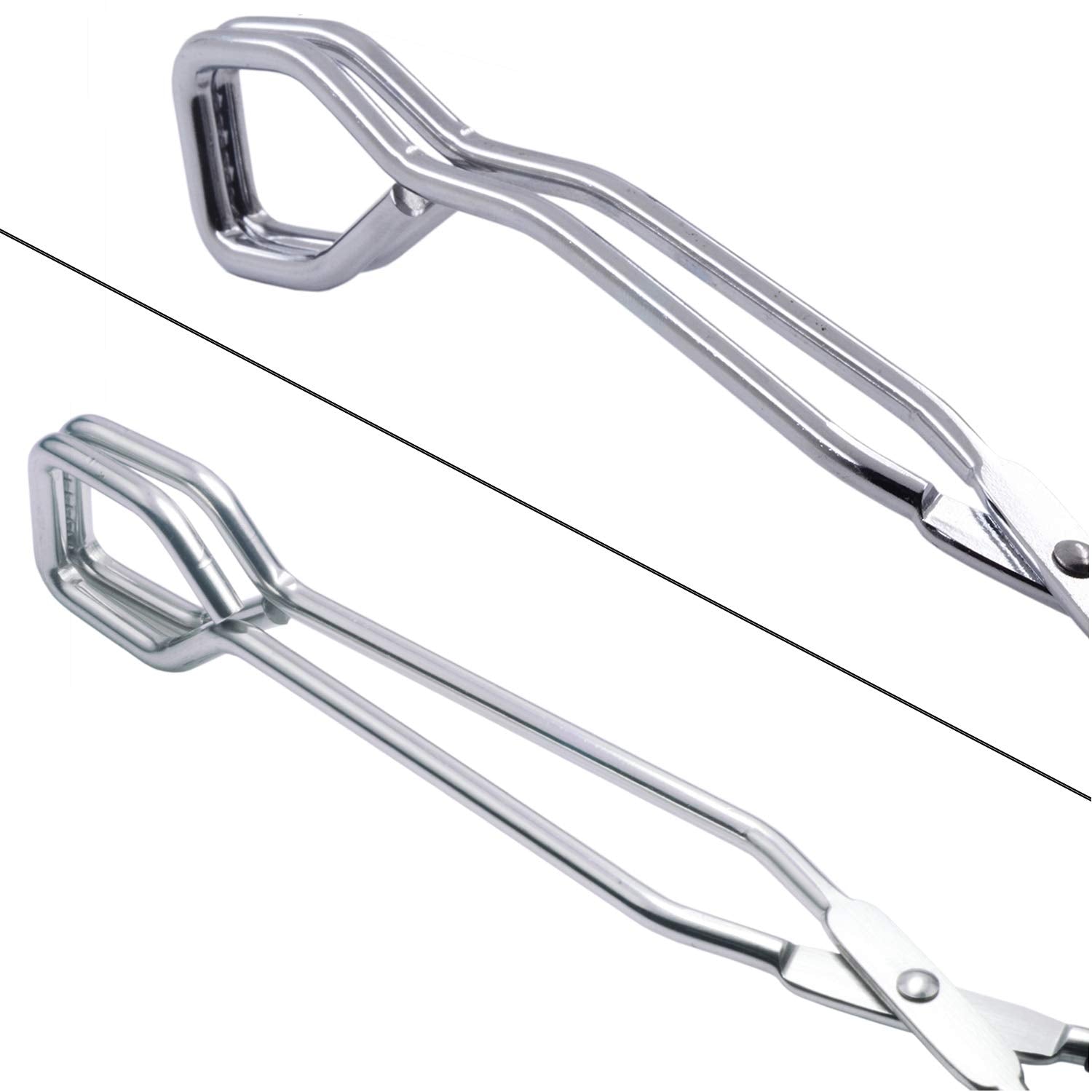 HINMAY Scissor Style Tongs 10-Inch and 11-Inch Set, Set of 2