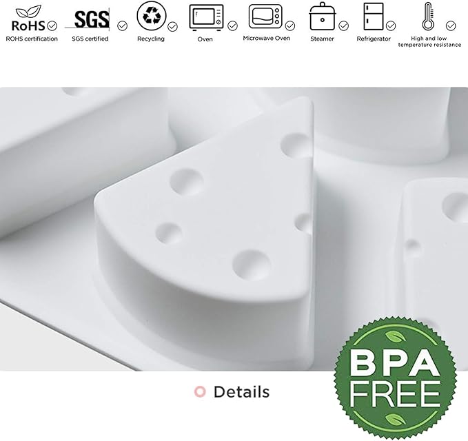 OCPO Kitchen Cheese Silicone Mold for Baking Mousse Cake, 8 Cavities