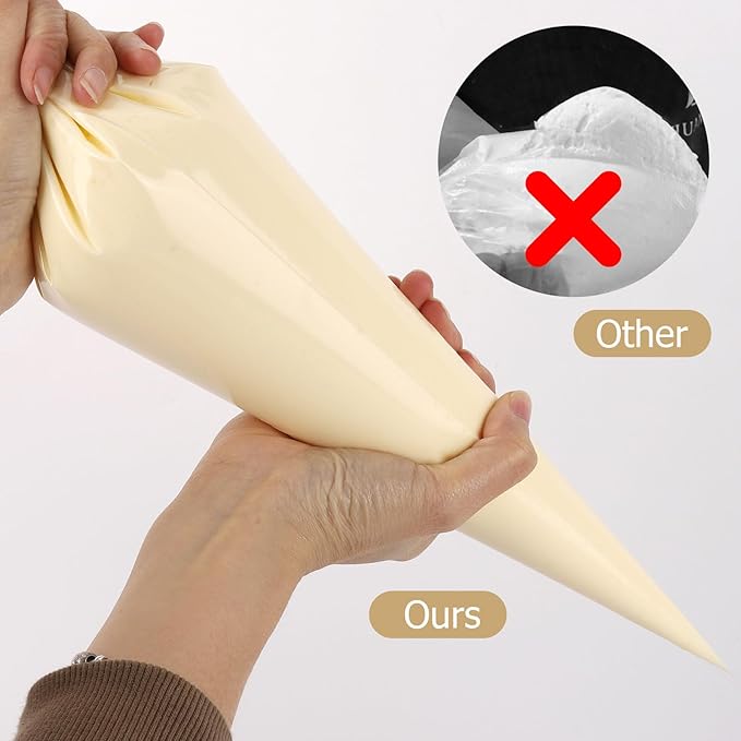 18.5 Inch Disposable Piping Bags 100PCS Tipless Piping Bags Anti-Burst Pastry Bags Cake Decorating Bag for Pastry, Dessert, Cake, Cream Frosting and Cookie Decorating
