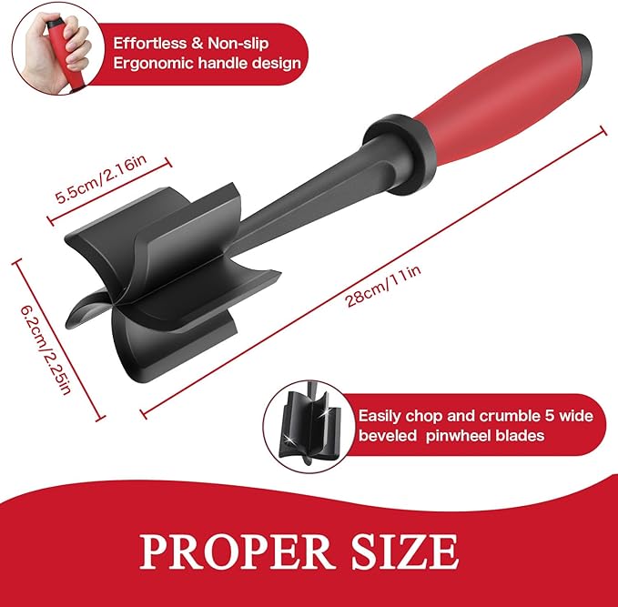 2 Pack Meat Chopper Ground Beef Masher Tool for Hamburger