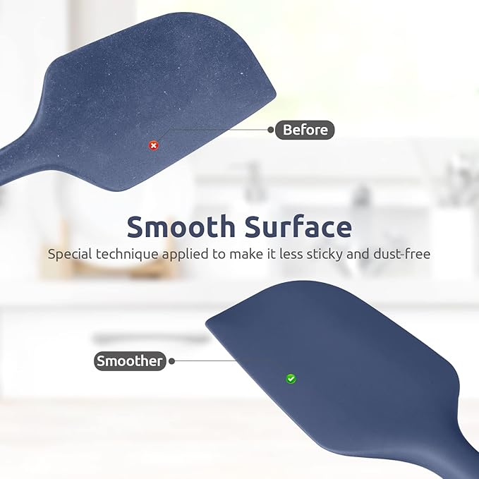 U-Taste 14in Extra Large Silicone Spatula, 600°F Heat Proof, Midnight Blue