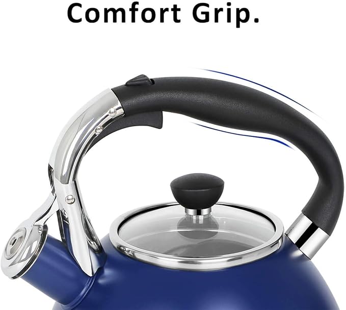 Rorence Whistling Tea Kettle for Stove Top, 2.6QT Stainless Steel Tea Pot