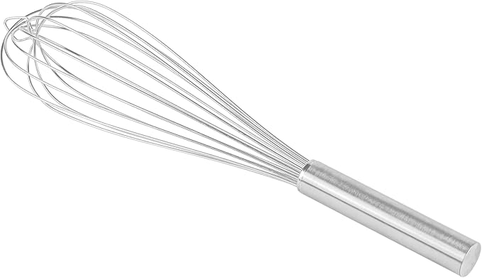 Met Lux 16 Inch x 3 Inch Baking Whisk, 1 With Ergonomic Handle Metal Whisk - Dishwasher-Safe, Corrosion-Resistant, Stainless Steel Whisk For Baking, For Whipping, Baking, Or Cooking, Restaurantware