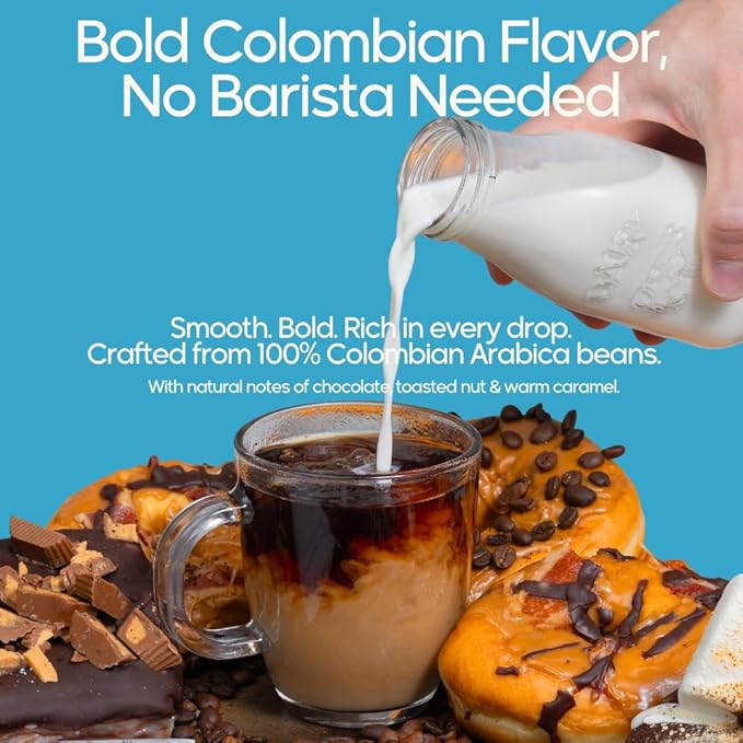 100% Colombian Dark Roast Ground Coffee in Filter Packs | Low Acid Mold Free Premeasured Pouches | Sampler Packets | Gourmet Powder Bags for 10–12 Cup Drip Maker | Highest Rated Individual Coffee
