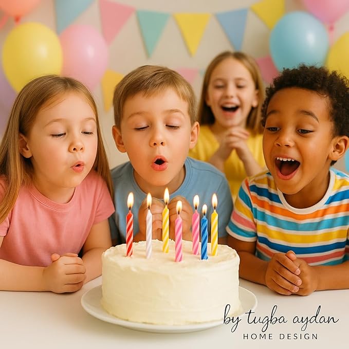 Bulk Birthday Candles for Cake – 72 Count Mixed Color Pack, Traditional Birthday Candles for All Ages & Party Themes