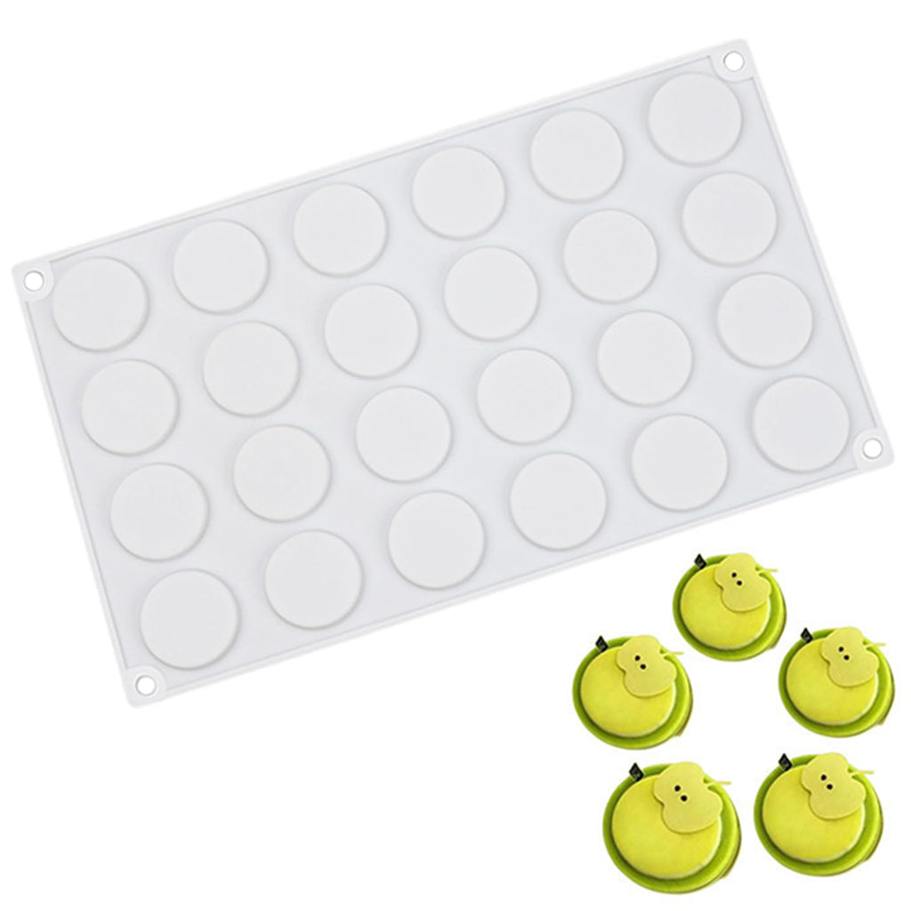 OCPO Kitchen Circle Silicone Mold for Baking Mousse Cake, 24 Cavities