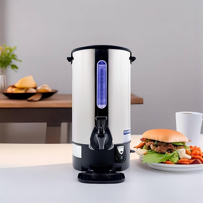 WYDDDARY Commercial Electric Kettle Warmer Stainless Steel Hot Water Dispenser Hot Water Boiler And Warmer with Faucet Quick-Temp or Boil for Tea Coffee 1500W 23 Liter Capacity
