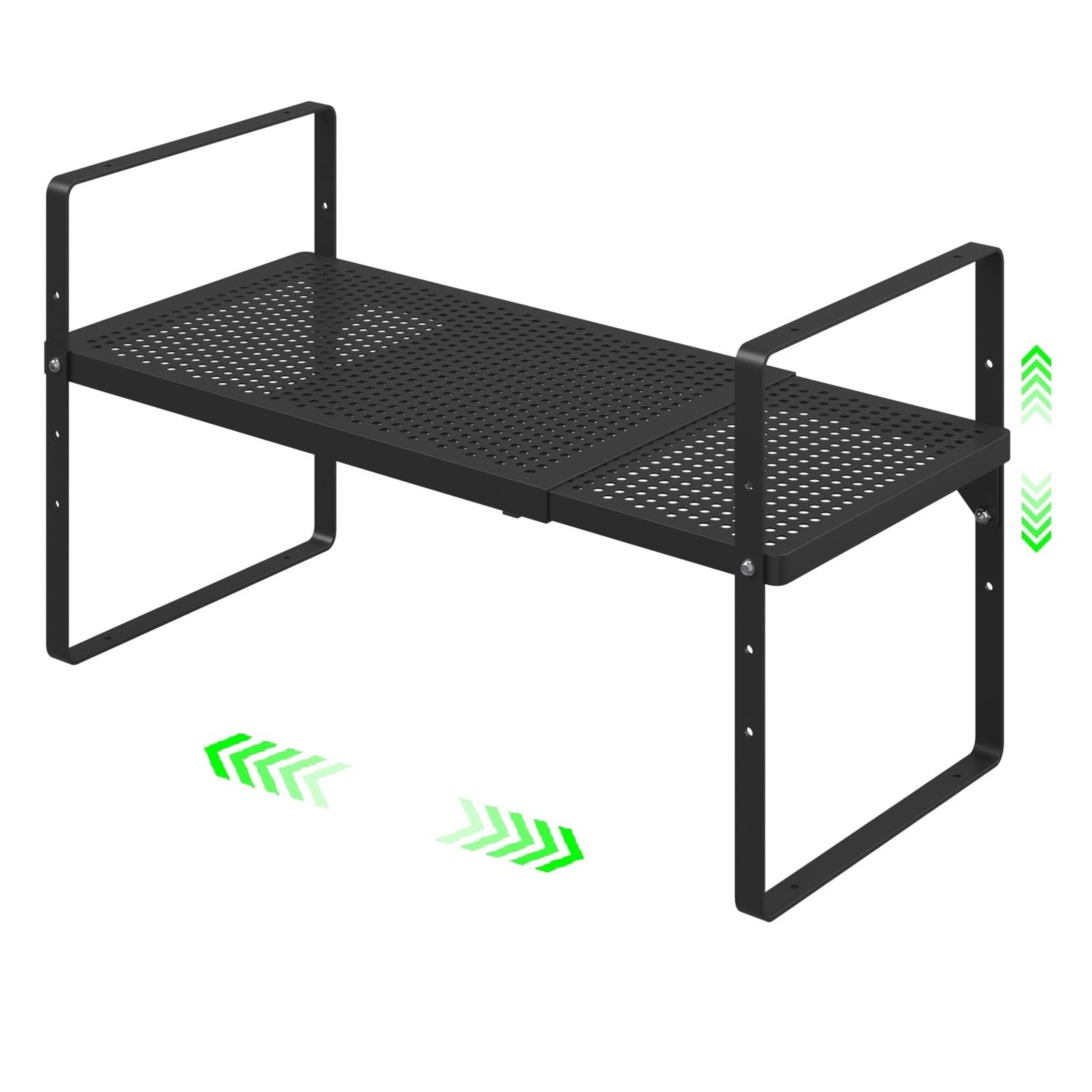 SOFRON Expandable Storage Shelf, Stackable Organizer Rack, Black Large 1 PK