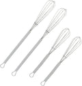 Wingsflying 4-Pack Mini Whisks for Cooking, Small Stainless Steel Wire Whisk Set for Mixing Gravy, Sauces & Eggs (Two 5-Inch & Two 7-Inch)