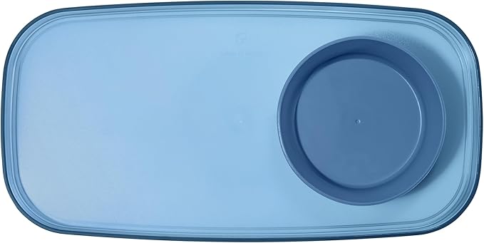 madesmart dipware Small Serving Plate, Stackable & Removable Dip Bowl for Salsa, Queso, Salad, Olives, Dishwasher & Microwave Safe, Multipurpose Plate & Bowl, Blue