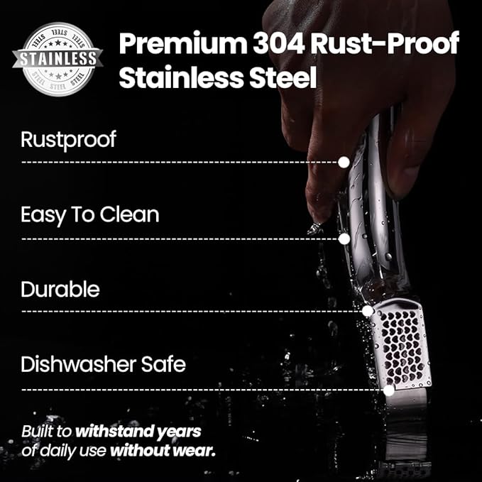 Gourmet Easy Lifetime Replace Garlic Press, No Need to Peel, Coarse Mince