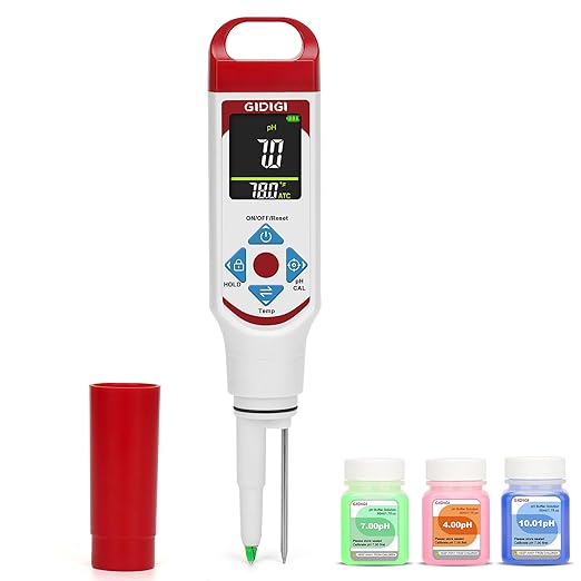 GIDIGI Food pH Meter with ATC, Spear Probe for Sourdough & Meat