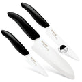 Kyocera Revolution 3pc ceramic knife set, 6", 5" and 3", Black