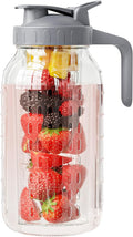 JunVpic Glass Mason Jar Pitcher, 64 oz Wide Mouth Jug