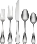 Oneida Brushed Satin Voss 45-Piece Silverware Set for 8, Flatware