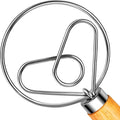 TEEVEA Danish Dough Whisk Wooden Handle Stainless Steel for Sourdough Bread