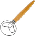 ANMIOU Danish Dough Whisk Dutch Bread Mixer Stainless Steel Hook Wooden Handle Baking Tools for Sourdough Pizza Pastry Cake Batter Making