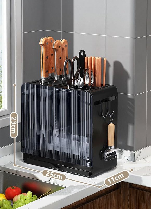 KBOX811 Knife Holder Organizer Stainless Steel Rack This multifunctional kitchen storage rack with Utensil (white) version:No cutting board rack