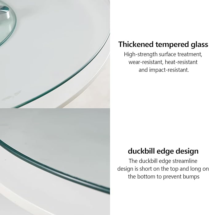 DSEWTEZXI Restaurant Glass Rotating Centerpiece Tray, Commercial Cake Serving Lazy Susan Turntable, Rotating Serving Tray for Dining Table, Lazy Susan for Table top, for Home, Party, Hotel