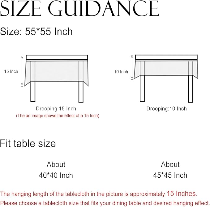 ISAENNE Designer Vintage Linen Square Small Tablecloth,55"x55"-Ratina