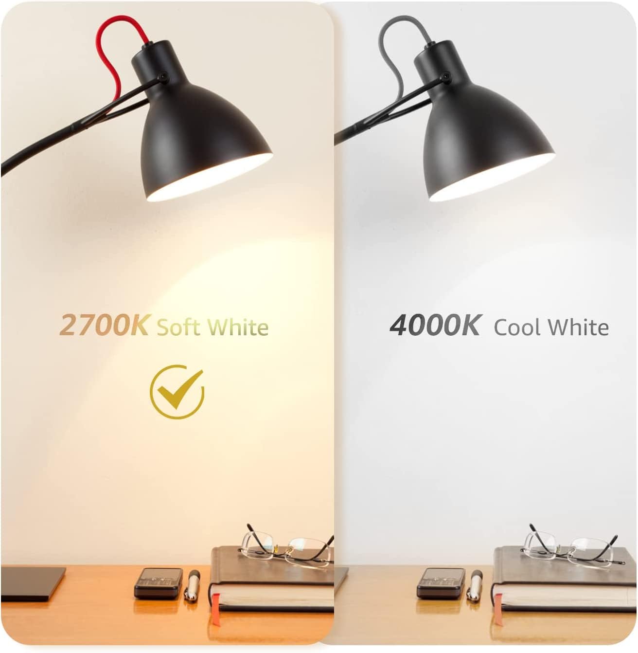 16 Pack ST19 Dimmable LED Edison Bulb, 5.5W (60W Equivalent), 500LM, CRI 95+, 2700K Soft White, E26 Medium Base, Vintage Filament, Clear Glass, Standard Type A Lamp, for Kitchen, Bathroom, Bedroom