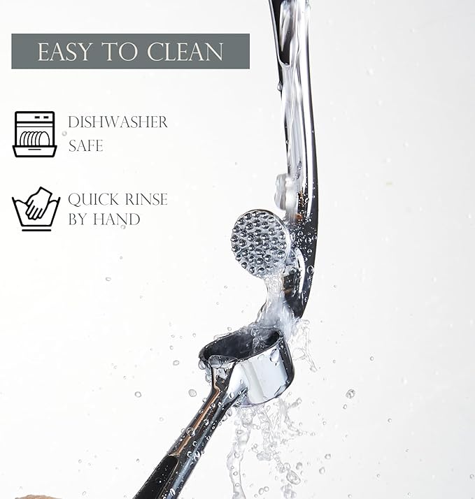 Premium Garlic Press, Professional Garlic Mincer, Easy to Squeeze and Clean, Rust Proof, Efficient Ginger Crusher - Sliver