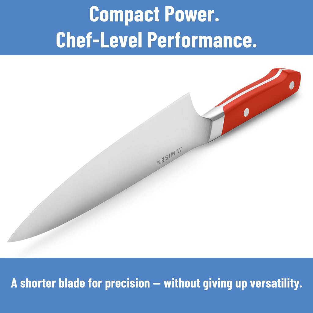 Misen 6.8" Chef Knife – High Carbon Japanese AUS-10 Stainless Steel – Hybrid German & Japanese Blade – Precision Kitchen Knife for Professionals & Home Cooks – Ultimate Cutting Performance - Red