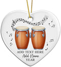 Bongo Drums Ceramic Ornament Gift for Music Band, Personalized Drummer Xmas Tree Ornaments with Text Name Year, Custom Bongo Drums Player Christmas Ornament 2026, Instruments Xmas Keepsakes