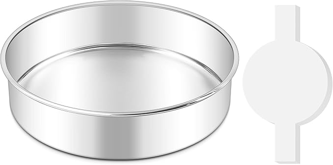 LIANYU 8 Inch Round Cake Pan, Circle Layer Cake Tin for Baking