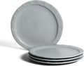 Stone Lain Oasis Stoneware Plate Dish Set, 4-Piece Dinner Plates - Ceramic Serving Dishes for 4 People - Microwave & Dishwasher Safe, Grey Blue