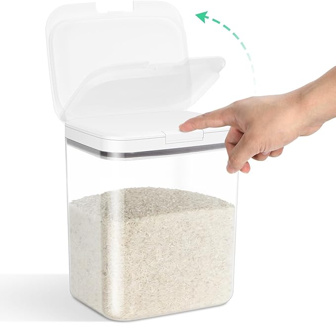 11 Lbs Rice Storage Container 5.8Qt Flour Sugar Containers with Flip-up Lid