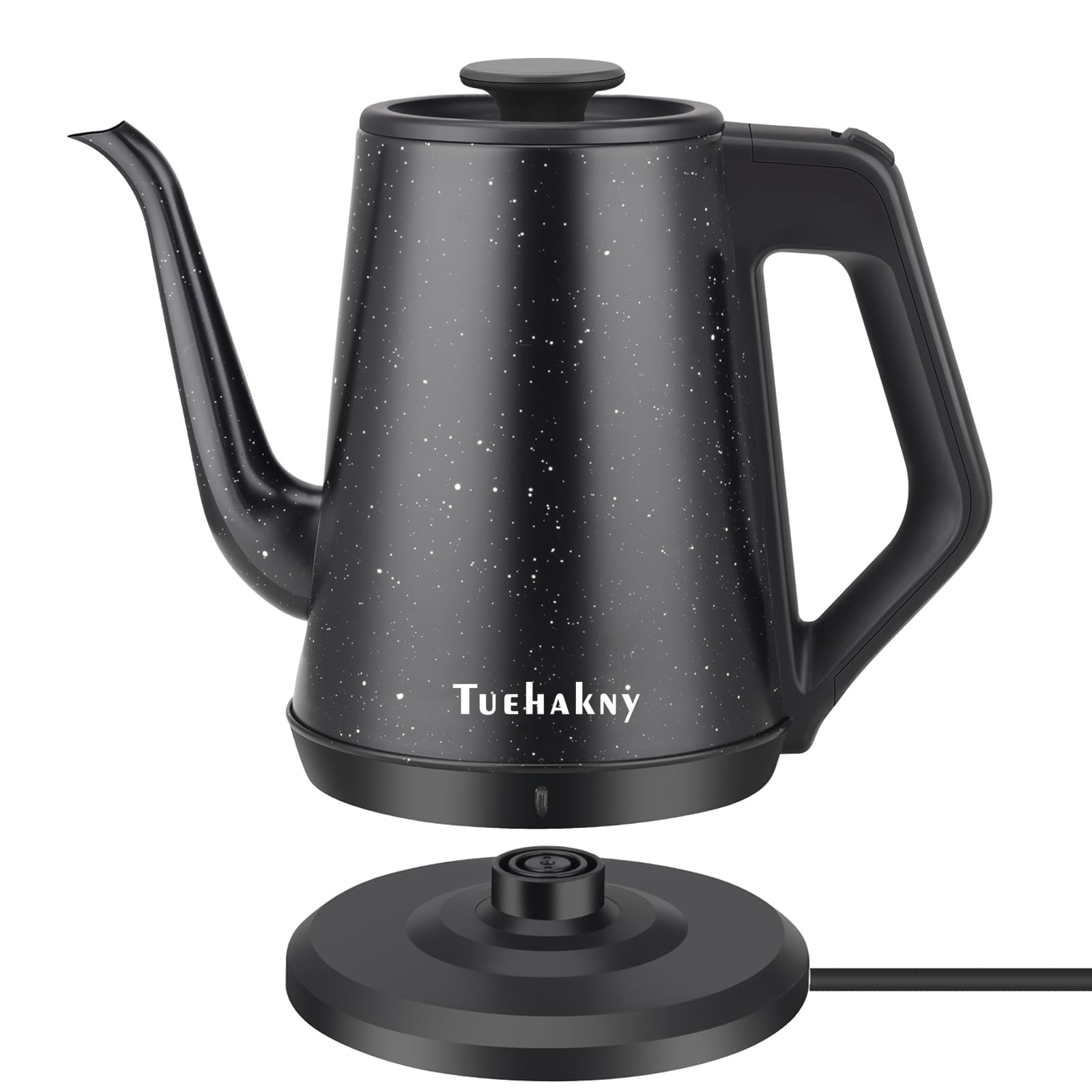 Tuehakny Gooseneck Electric Kettle 1L, 1000W Stainless Steel, Black