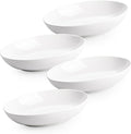 Gacoree 8" Oval Small Serving Bowls Set of 4, 24 oz White Ceramic Oval Bowls for Food, Small Serving Dish for Salad, Pasta, Side Dishes, Fruit, Snacks, Microwave Dishwasher Oven Safe