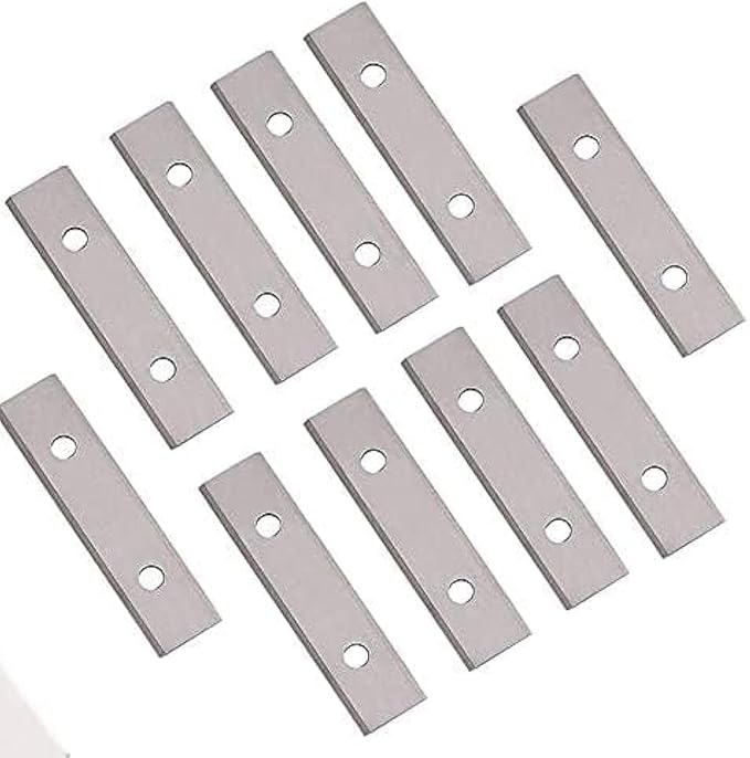 LU&MN Carbide Scraper Replacement Blades, 2.38" / 60×12×1.5mm Double-Edged Reversible Blades, Fits Most Handheld Paint, Glue& Grout Scrapers, 10Pieces