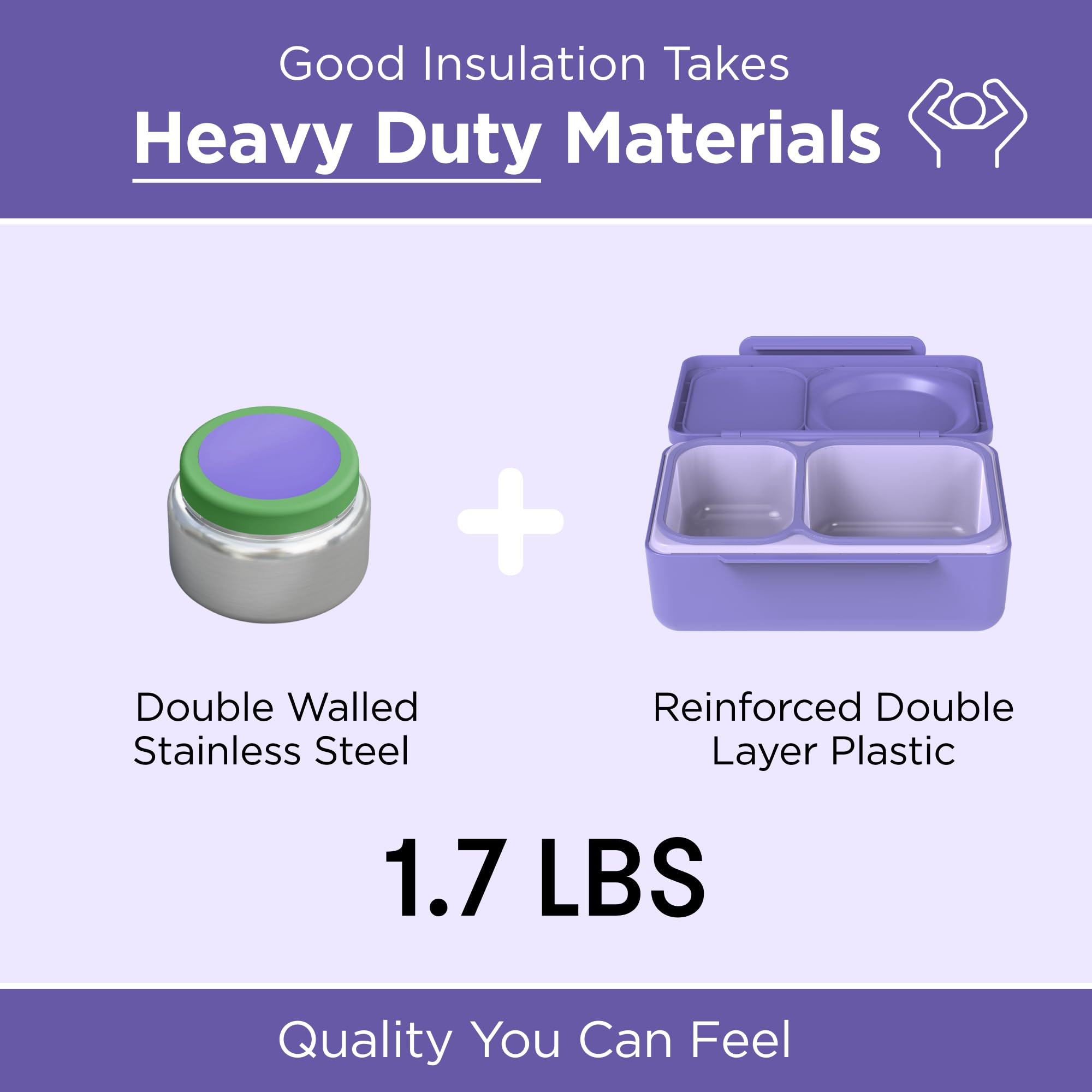 Omie OmieBox UP Kids Insulated Bento Box, Galaxy Purple