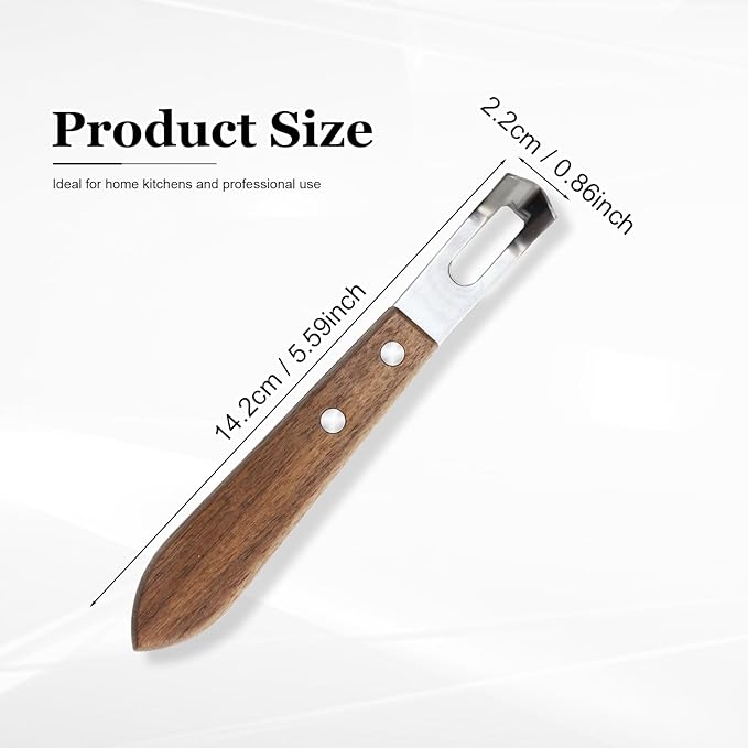 Channel Knife for Cocktails, Lemon Twist Tool and Citrus Peeler, Orange Peeler for Old Fashioned, Stainless Steel Bar Peeler with Walnut Handle for Home Bar Garnishes
