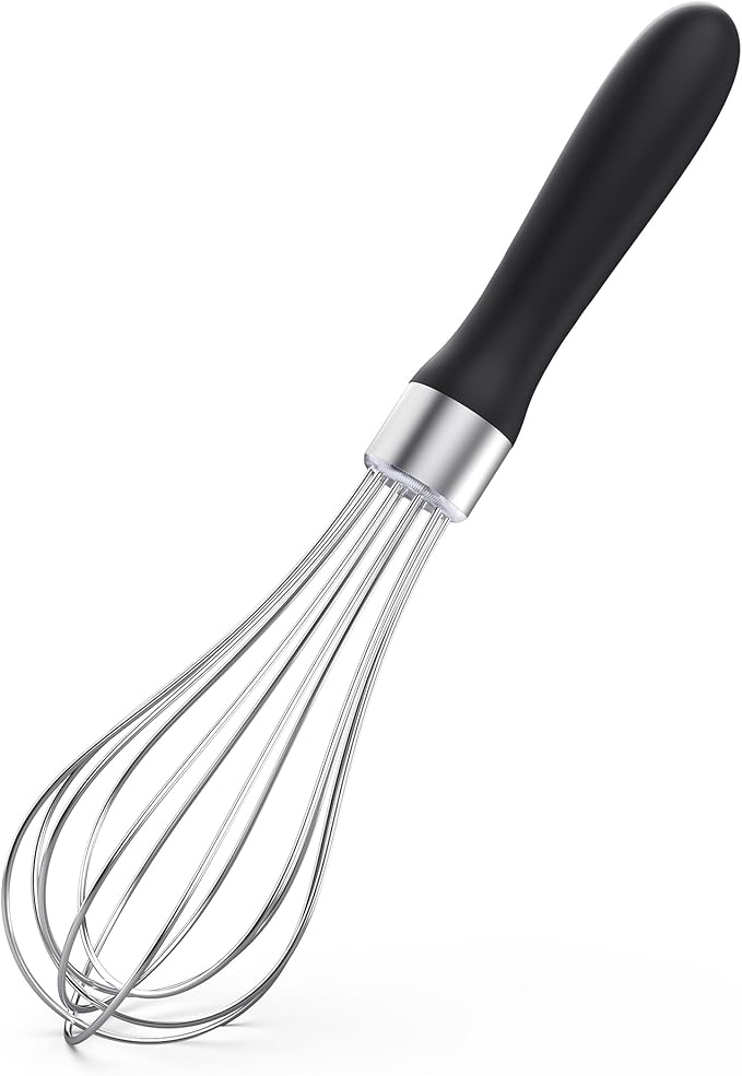 U-Taste Wire Whisk for Cooking, 18/10 Stainless Steel Balloon Wisk, S/Black
