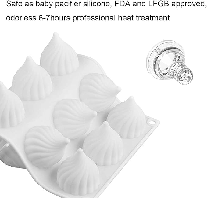 OCPO Kitchen Cone Whirlwind Onion Silicone Mousse Cake Mold, 15 Cavities