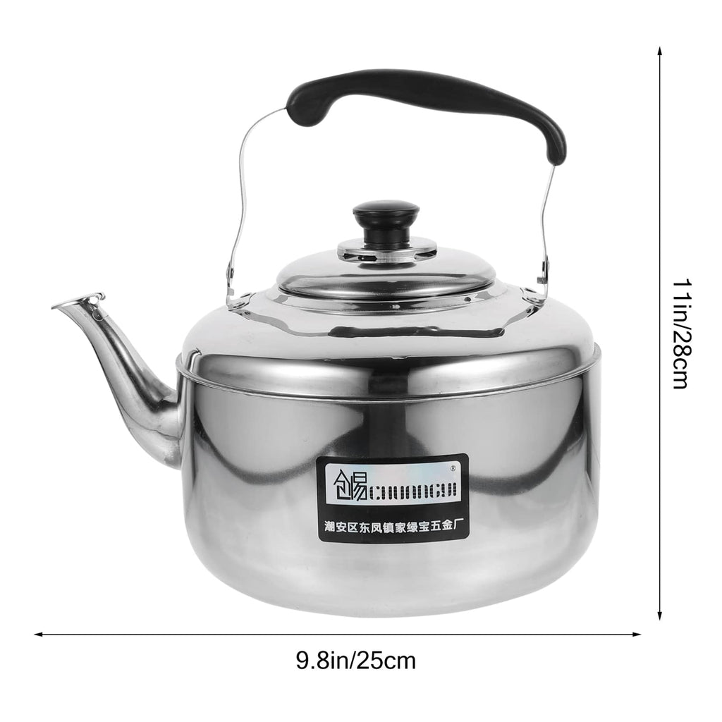 Cabilock Large Capacity Stainless Steel Sounding Kettle for Induction Cooker with Even Heat Transfer Bumpy Base and Comfortable Anti-Scald Handle 9.05X9.05X11.02In