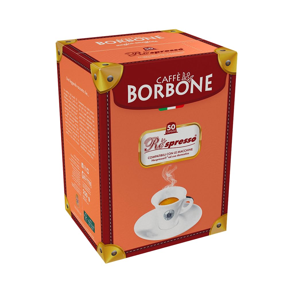 Caffè Borbone Miscela Oro Espresso Pods Compatible with Nespresso Original Machines, Dark Roast Gold Blend, 50 Count Espresso Coffee Pods