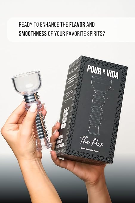 POUR a VIDA The Paz Magnetic Filtration Funnel - Stainless Steel Funnel for Smoother, Enhanced & Refined Drink Flavor - Premium Barware Essentials